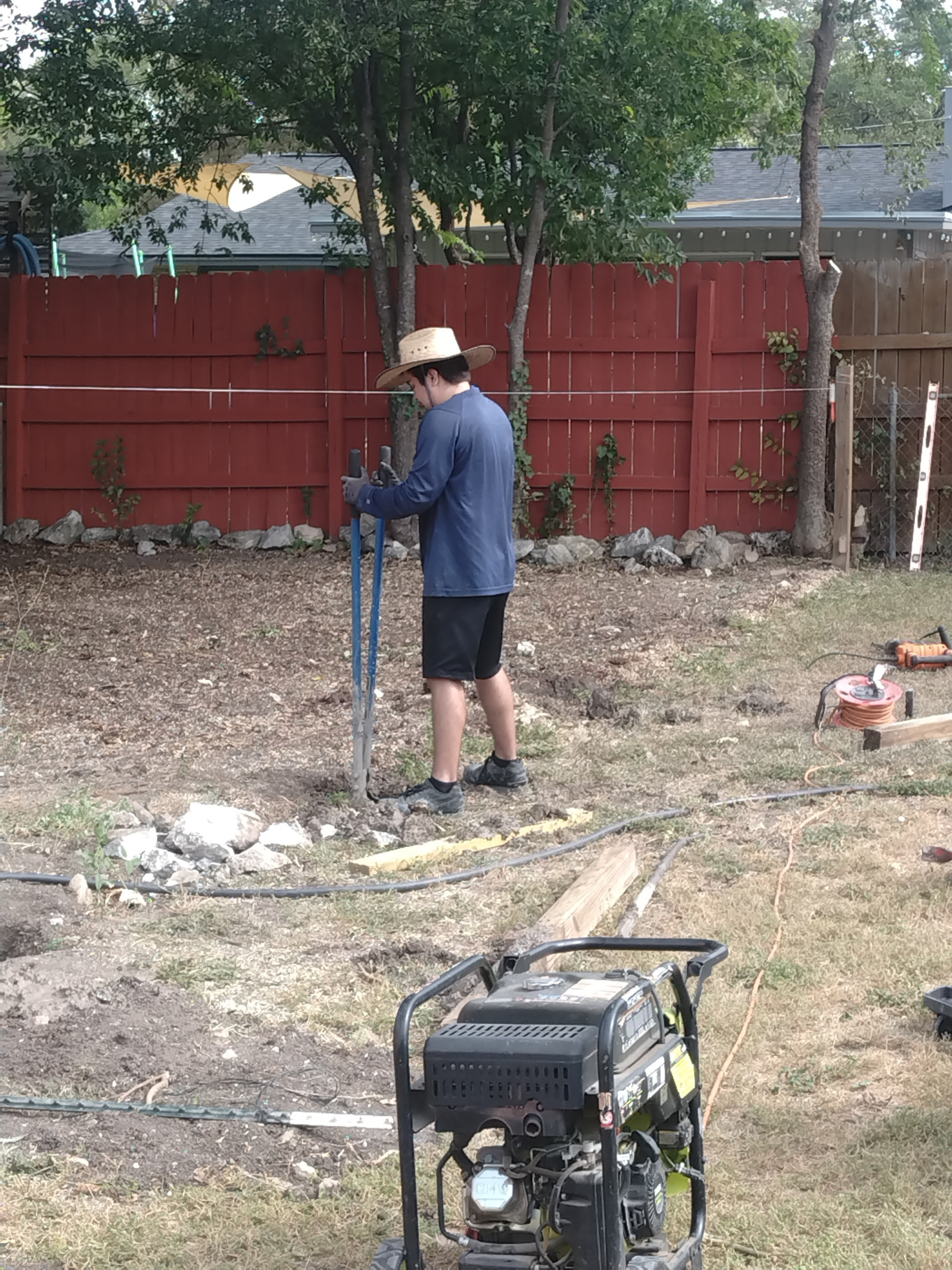 construction site workers crane